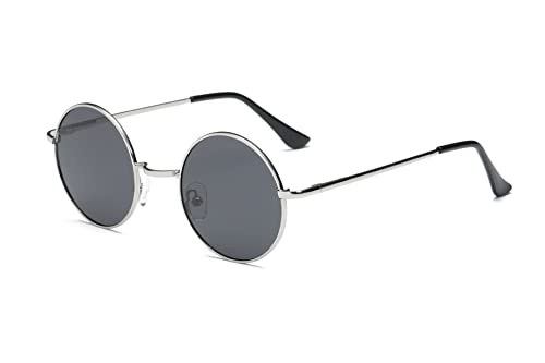 SOJOS Schick Klassische Retro Runde Verspiegelt Alien Unisex Sonnenbrille Herren Damen SJ1058 mit Silber von SOJOS