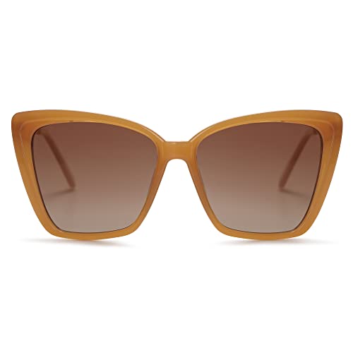 SOJOS Sonnenbrille Damen Cateye Retro,Vintage Mode Katzenauge Polarisierte Quadratisch Sonnenbrillen Größ UV-Schutz SJ2206 von SOJOS