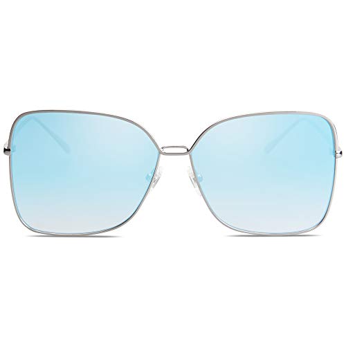 SOJOS Sonnenbrille Damen Große Eckige, Übergroße Rechteckige Designer-Stil Sonnenbrillen SJ1082 von SOJOS