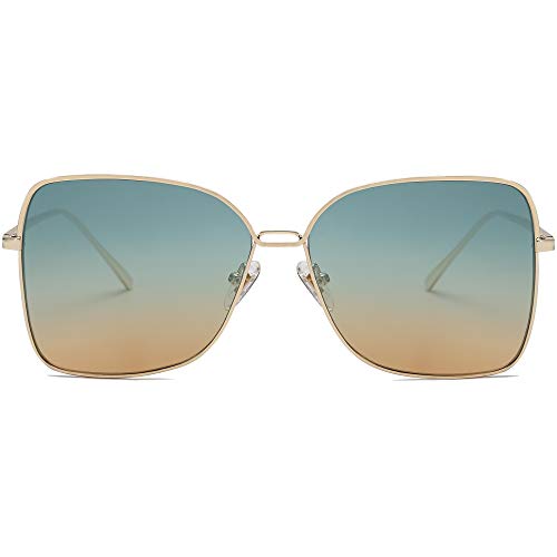 SOJOS Sonnenbrille Damen Große Eckige, Übergroße Rechteckige Designer-Stil Sonnenbrillen SJ1082 von SOJOS