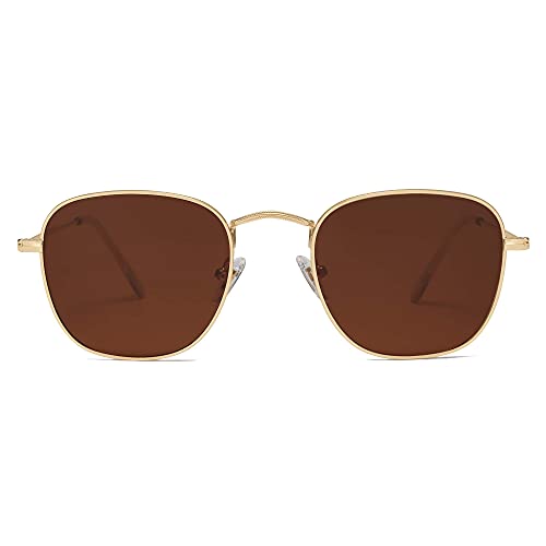 SOJOS Sonnenbrille Damen Herren Polarisiert, Retro Vintage Eckig Klassisch Sonnenbrillen SJ1143 von SOJOS