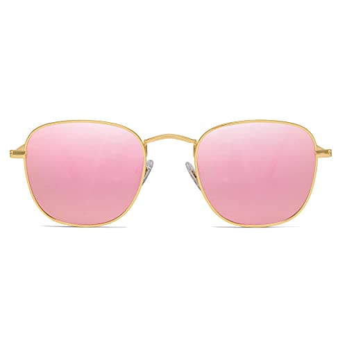 SOJOS Sonnenbrille Damen Herren Polarisiert, Retro Vintage Eckig Klassisch Sonnenbrillen SJ1143 von SOJOS