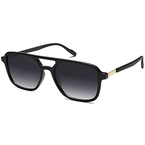 SOJOS Sonnenbrille Damen Herren Retro, Vintage Rechteckig Trendy Damen Herren Sonnenbrillen SJ2202 von SOJOS