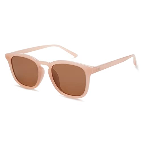 SOJOS Sonnenbrille Damen Herren Retro,Rechteckig Klassische Trendy Vintage Polarisierte Sonnenbrillen SJ2155 von SOJOS