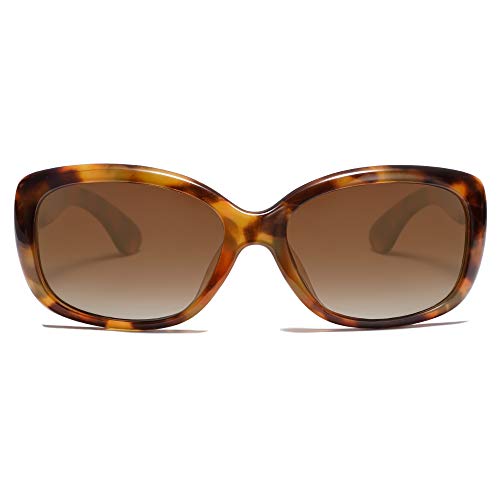 SOJOS Sonnenbrille Damen Polarisiert Retro, Vintage Trendy Rechteckig Sonnenbrillen UV-Schutz SJ2111 von SOJOS