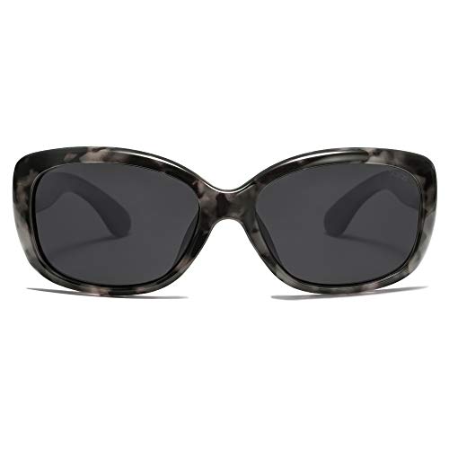 SOJOS Sonnenbrille Damen Polarisiert Retro, Vintage Trendy Rechteckig Sonnenbrillen UV-Schutz SJ2111 von SOJOS