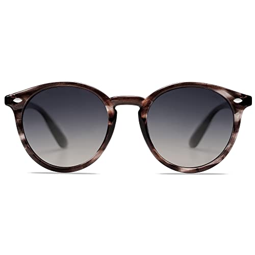 SOJOS Sonnenbrille Damen Polarsierte Runde, Retro Vintage Sonnenbrillen UV400 Schutz SJ2069 von SOJOS