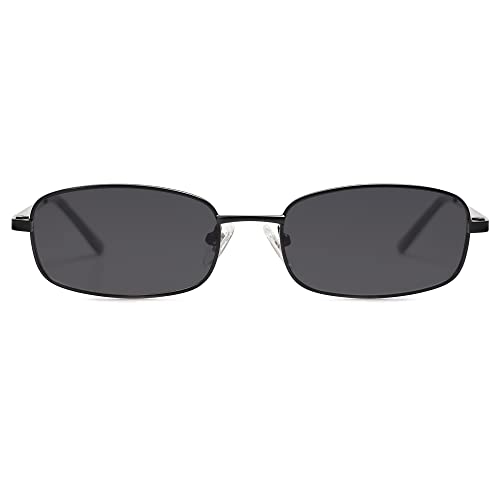 SOJOS Sonnenbrille Damen Retro,Schmale Rechteck 70er 80er Vintage Trendy Klein UV400 Sonnenbrille SJ1187 von SOJOS