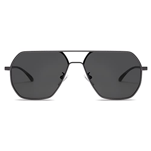 SOJOS Sonnenbrille Herren Polarisiert,Klassisch Sonnenbrillen mit Metallrahmen UV400 für Fahren Angeln Reisen SJ1211 von SOJOS