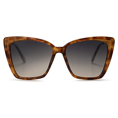 SOJOS Sonnenbrille Damen Cateye Retro,Vintage Mode Katzenauge Polarisierte Quadratisch Sonnenbrillen Größ UV-Schutz SJ2206 von SOJOS