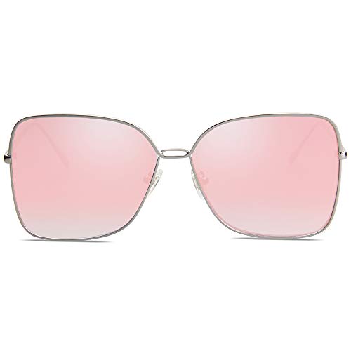 SOJOS Sonnenbrille Damen Große Eckige, Übergroße Rechteckige Designer-Stil Sonnenbrillen SJ1082 von SOJOS