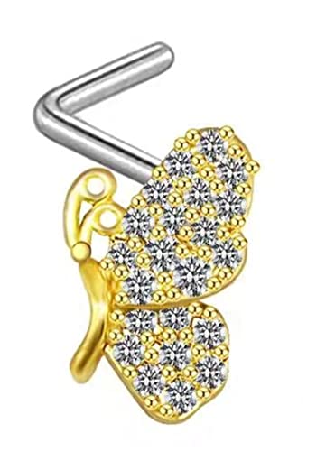 SOKNKSTF Piercing-Schmuck, Nasenringe für Nasenpiercing, Edelstahl, Nasenschraube für Damen, L-gebogener Nasenschmuck (1, gerader Stift) von SOKNKSTF