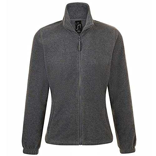 SOLS Damen North Fleece-Jacke mit durchgehendem Reißverschluss (L) (Grau meliert) von SOL'S