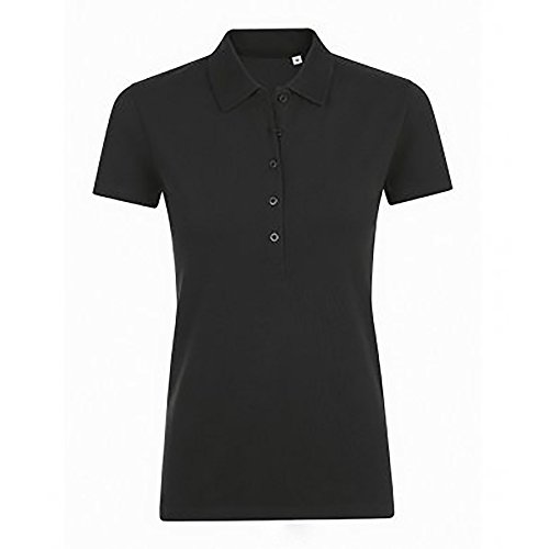 SOLS Damen Phoenix Kurzarm Pique Polo Shirt (XL) (Schwarz) von SOL'S