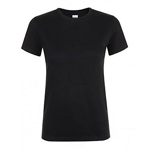 SOLS Damen Regent Kurzarm T-Shirt (M) (Tief Schwarz) von SOL'S