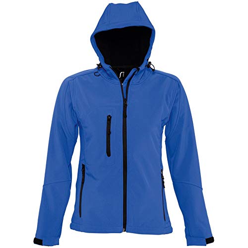 SOLS Damen Replay Softshell-Jacke mit Kapuze, atmungsaktiv, winddicht, wasserabweisend XL,Königsblau von SOL'S