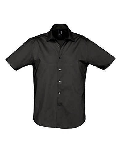 SOLS Herren Stretch-Hemd Broadway kurzarm, Black, M SOLS Herren Stretch-Hemd Broadway kurzarm, Black, M von SOL'S