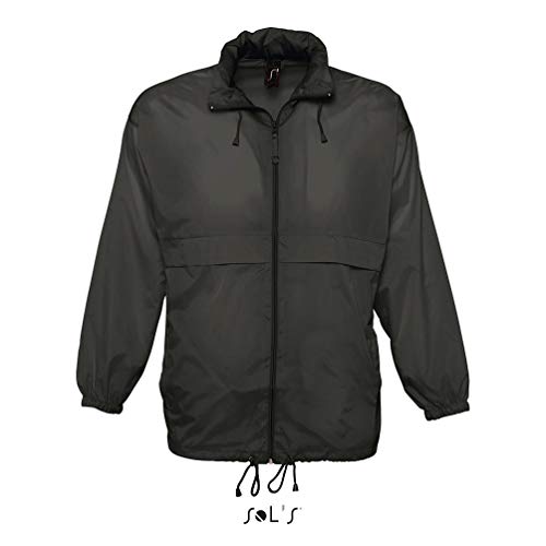 SOLS Unisex Windbreaker Surf Jacket Schwarz Black M von SOL'S