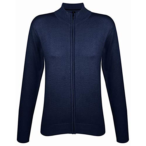 Sols Damen Gordon Strickjacke mit Reißverschluss, V-Ausschnitt, Langarm (Medium) (Marineblau) von SOL'S