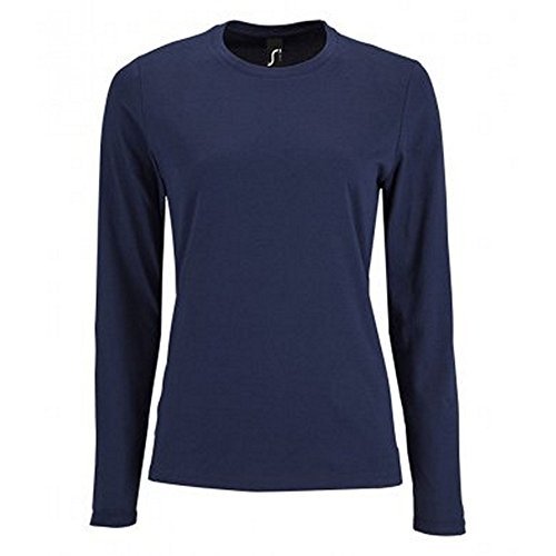 Sols Damen T-Shirt Imperial, langärmlig (M) (Marineblau) von SOL'S