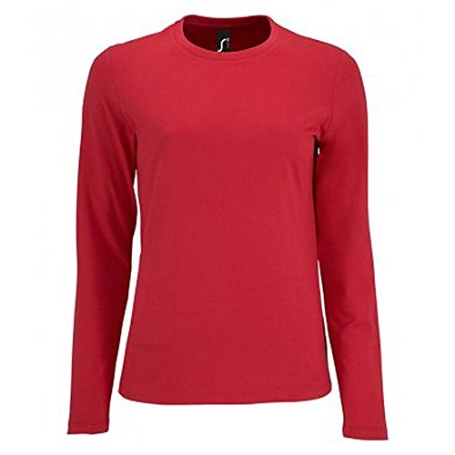 Sols Damen T-Shirt Imperial, langärmlig (M) (Rot) von SOL'S