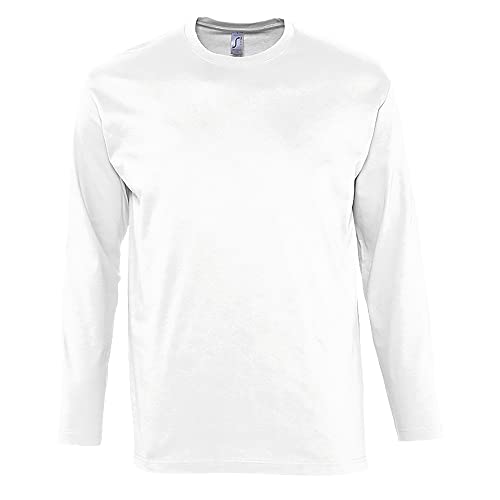 Sols Herren Monarch Longsleeve/T-Shirt, Langarm (M) (Weiß) von SOL'S