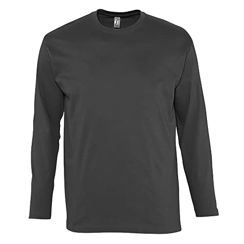 Sols Herren Monarch Longsleeve/T-Shirt, Langarm (XXL) (Dunkelgrau) von SOL'S