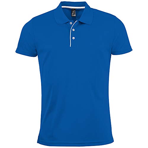 Sols Herren Pique Polo Shirt Performer, Kurzarm (XL) (Königsblau) von SOL'S