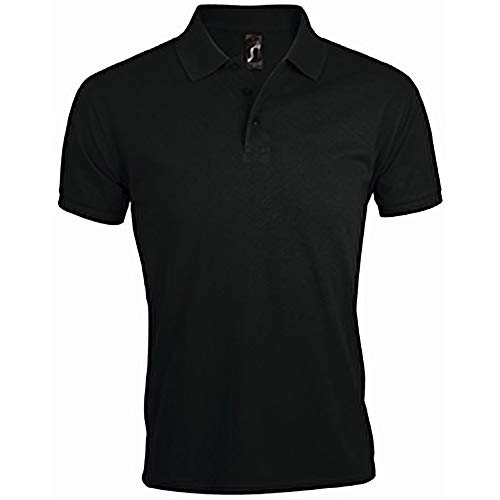 Sols Herren Prime Pique Polo-Shirt, Kurzarm (5XL) (Schwarz) von SOL'S