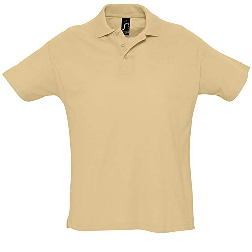 Sols Herren Summer II Pique Polo-Shirt, Kurzarm (XL) (Sand) von SOL'S