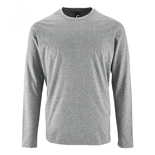 Sols Herren T-Shirt Imperial, langärmlig (XL) (Grau Meliert) von SOL'S