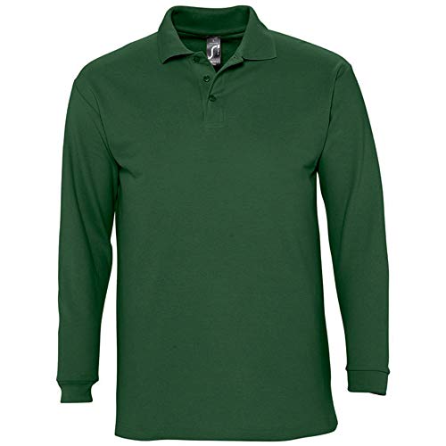 Sols Herren Winter II Pique Langarm-Shirt/Polo-Shirt, Langarm (2XL) (Golfgrün) von SOL'S