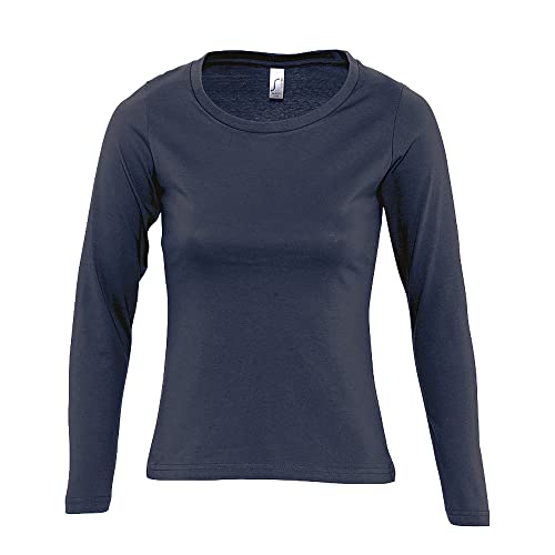Sols Majestic Damen Longsleeve/T-Shirt, Langarm (L) (Marineblau) von SOL'S