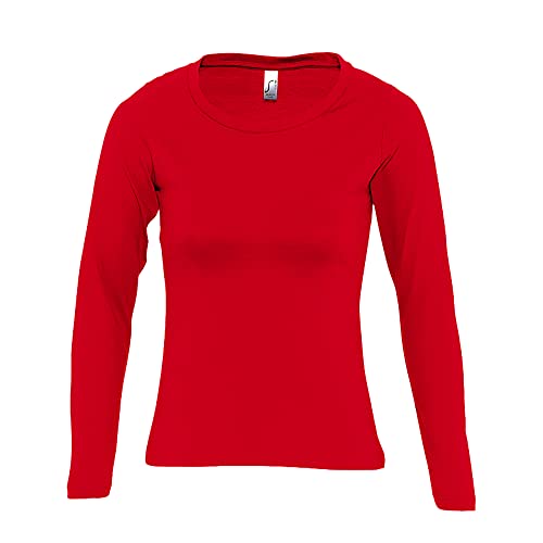 Sols Majestic Damen Longsleeve/T-Shirt, Langarm (L) (Rot) von SOL'S