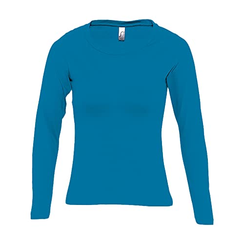 Sols Majestic Damen Longsleeve/T-Shirt, Langarm (L) (Wasserblau) von SOL'S