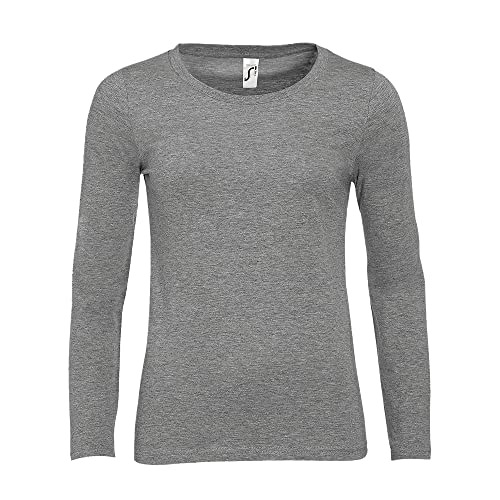 Sols Majestic Damen Longsleeve/T-Shirt, Langarm (XXL) (Grau Meliert) von SOL'S