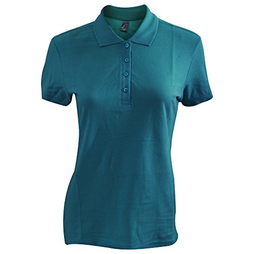 Sols Passion Damen Polo-Shirt, Kurzarm (L) (Enten Blau) von SOL'S