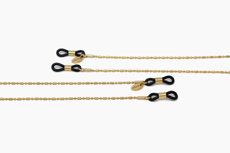 Feine Goldene Brillenkette Aruba Soleash®, Hochwertige Handarbeit, Ovale Kugelkette Aus Edelstahl Mit Goldplattierung von SOLEASHcom