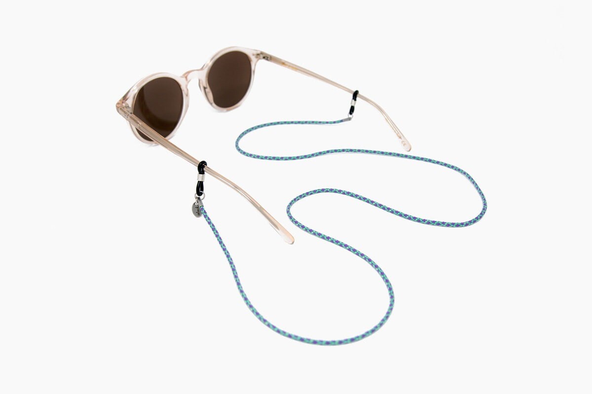 Flieder Brillenband Krokus Soleash®, Handarbeit, Feine Brillenkette in 2mm Flieder-Mint von SOLEASHcom