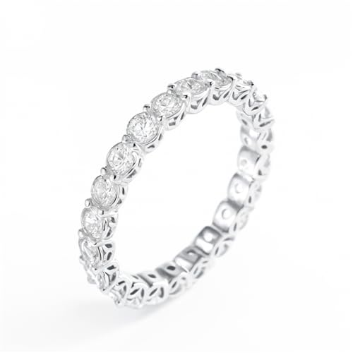 SOLIAXDIY 925 Sterling Silber Ring für Frauen, Voller Kreis Cubic Zirconia Ringe Damen Silber Stapelbar dünnen Silberring für Engagement, Hochzeit & Versprechen Geschenk von SOLIAXDIY