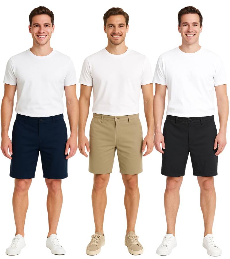 !SOLID Joe Herren Freizeit-Bermuda Chino-Hose Baumwoll-Shorts kurze Hose 21108170 in Dunkelblau, Schwarz oder Beige von SOLID