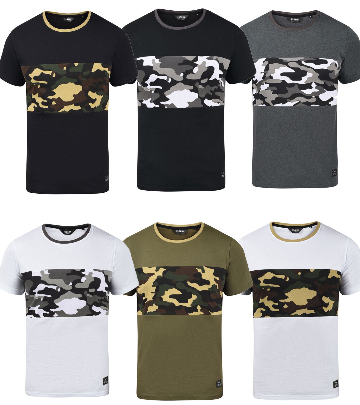 !SOLID SDCallux Herren T-Shirt lässiges Freizeitshirt mit Camouflage-Print Sommer-Shirt 21300024 in verschiedenen Farben von SOLID