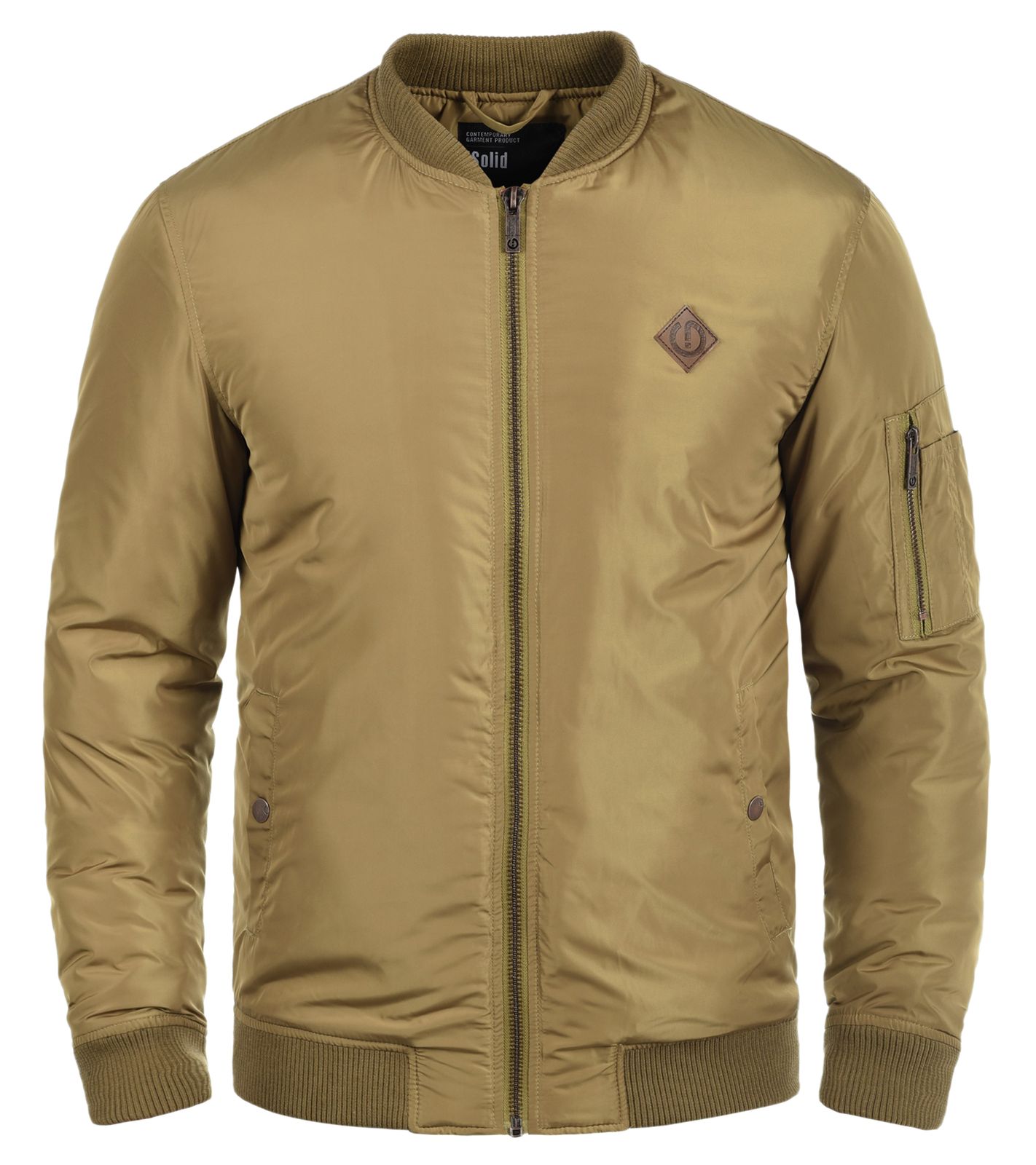 !SOLID SDPark Herren Bomber-Jacke mit Logopatch Übergangs-Jacke mit Ärmeltasche 6179500 5944 Beige von SOLID