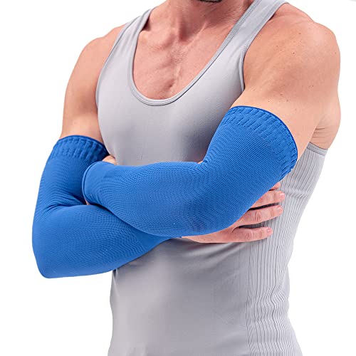 SOLIDEA Micromassage-Arm-Manschette Armbands |Ärmlinge Kompression (Dunkelblau, M) von SOLIDEA