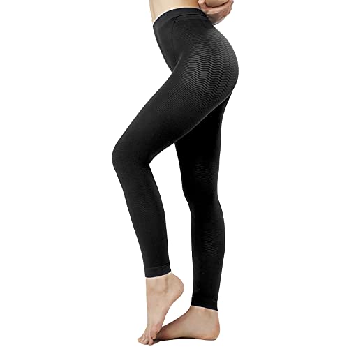 SOLIDEA Dame Leggings Long Vorbeugende Abgestufte Kompression (Schwarz, 38) von SOLIDEA