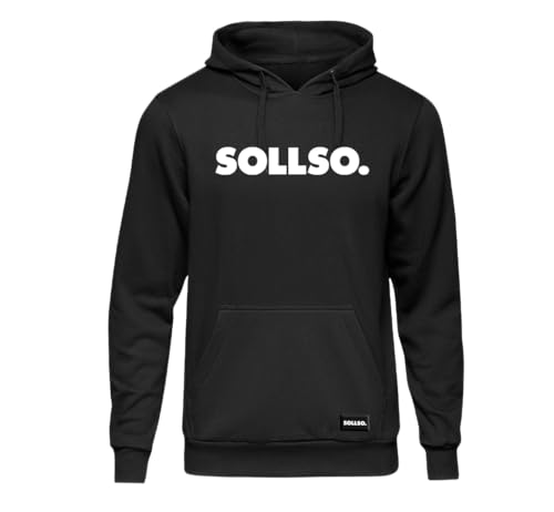 SOLLSO. Premium Hoodie Pure Logo Big, Größe 10XL, Farbe Dark Black, Übergrößen Kapuzenpullover Oversize von SOLLSO