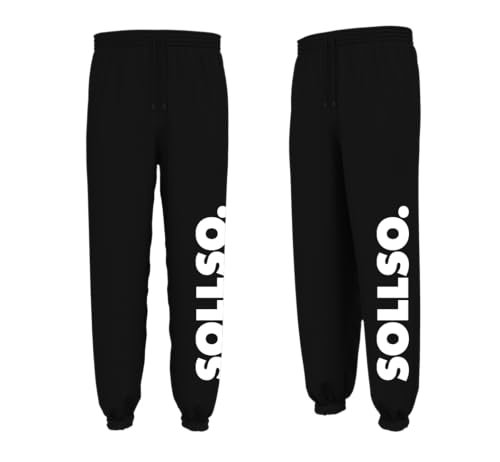 SOLLSO. Sweatpants, Größe L, „Pure Logo Big“, Farbe Schwarz Übergröße Jogginghose von SOLLSO