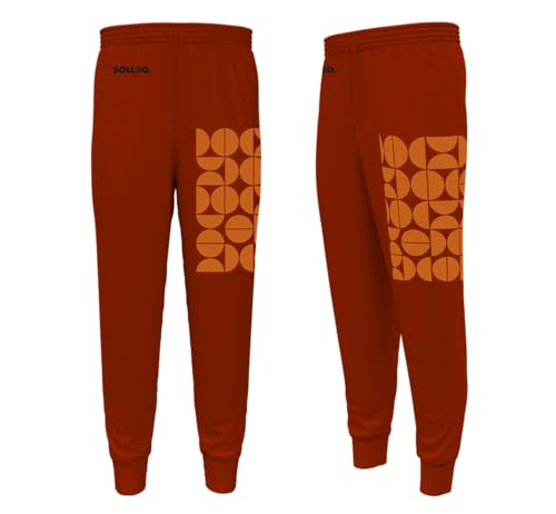 SOLLSO. Sweatpants „Abstract“, Größe XL, Farbe Ginger Red Übergröße Jogginghose von SOLLSO