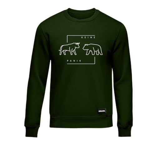SOLLSO. Sweatshirt „ Bull - Bear “, Größe XL, Farbe Jungle Green, Übergrößen Pullover Oversize von SOLLSO