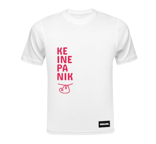SOLLSO. T-Shirt „Keine Panik“, Farbe Melange White, Übergröße Oversize Größe 10XL von SOLLSO